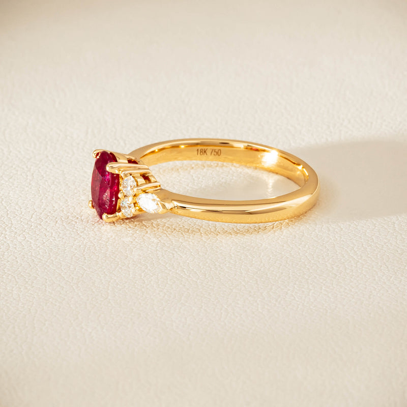 18ct Yellow Gold 1.10ct Ruby & Diamond Oriana Ring