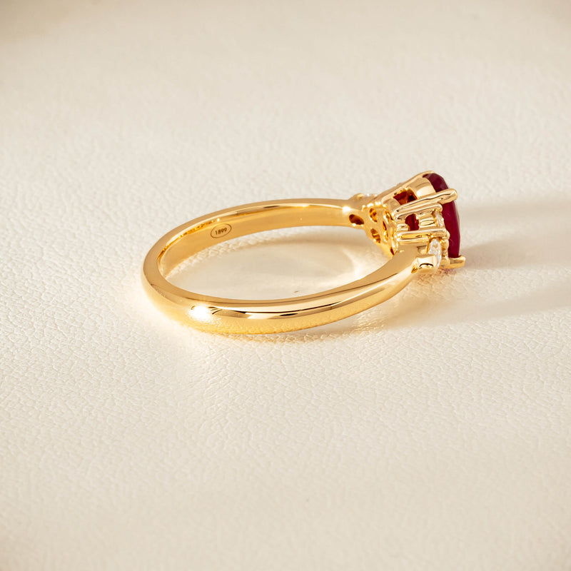 18ct Yellow Gold 1.10ct Ruby & Diamond Oriana Ring