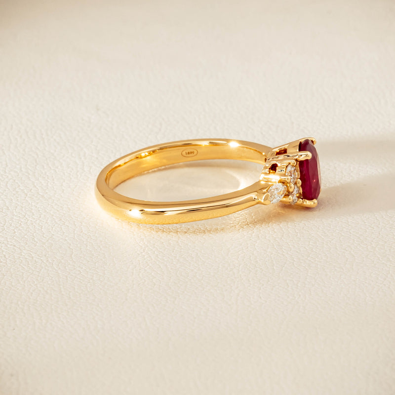 18ct Yellow Gold 1.10ct Ruby & Diamond Oriana Ring