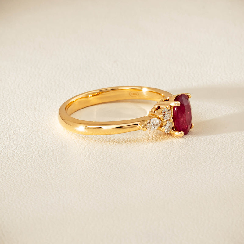 18ct Yellow Gold 1.10ct Ruby & Diamond Oriana Ring