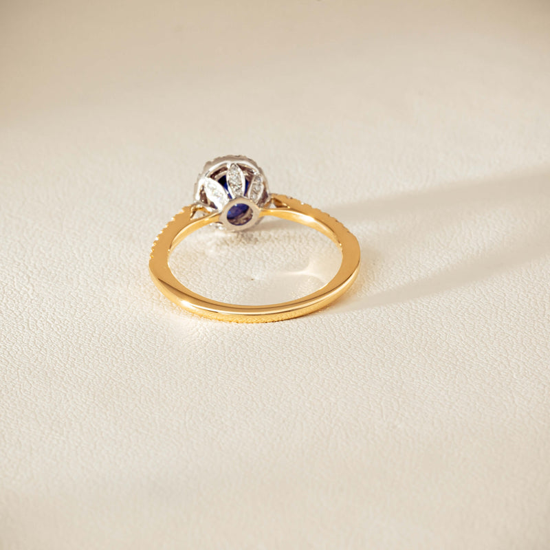 18ct Yellow Gold 1.45ct Sapphire Diamond Mini Sierra Ring