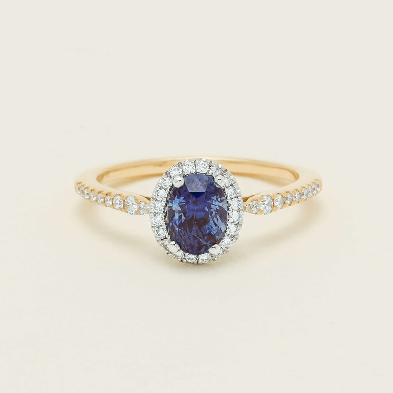18ct Yellow Gold 1.45ct Sapphire Diamond Mini Sierra Ring