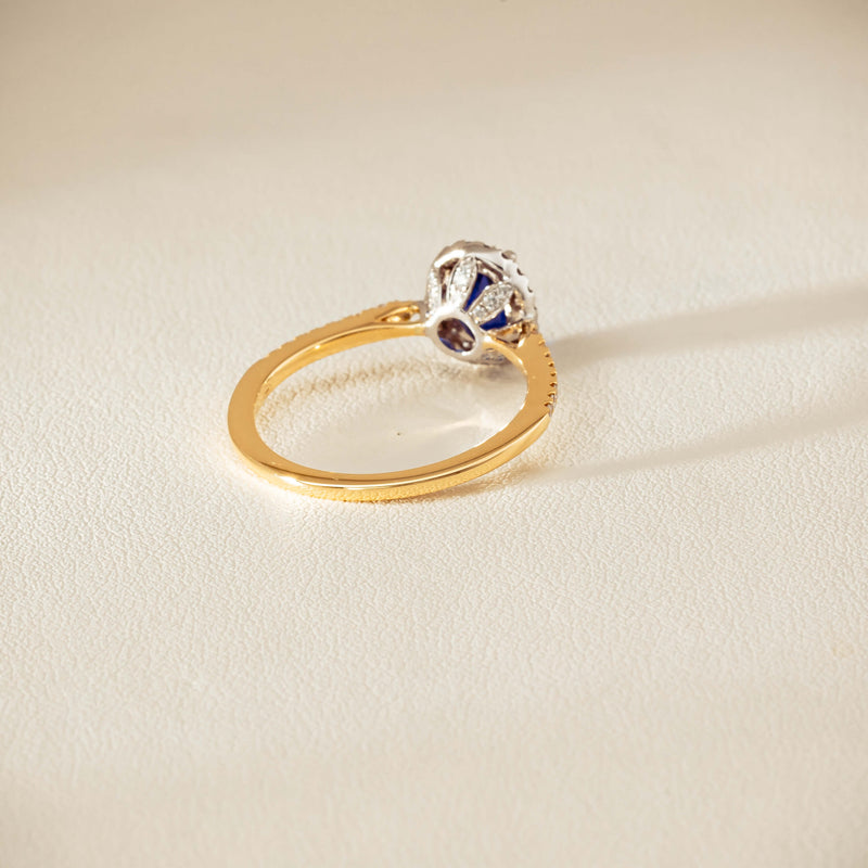 18ct Yellow Gold 1.45ct Sapphire Diamond Mini Sierra Ring