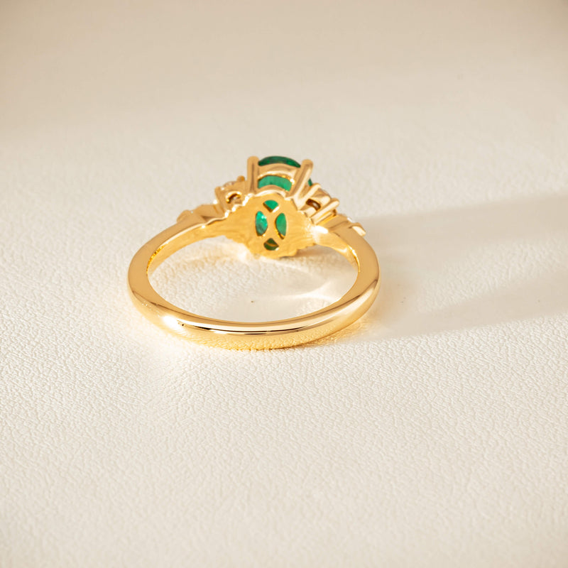 18ct Yellow Gold 1.29ct Emerald & Diamond Oriana Ring