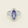 Deja Vu 18ct White Gold 2.20ct Tanzanite & Diamond Ring