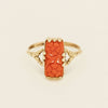 Deja Vu 14ct Yellow Gold Carved Coral Ring