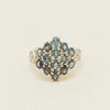 Deja Vu 9ct Yellow Gold 2.10ct Sapphire Cluster Ring