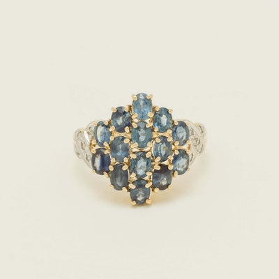 Deja Vu 9ct Yellow Gold 2.10ct Sapphire Cluster Ring