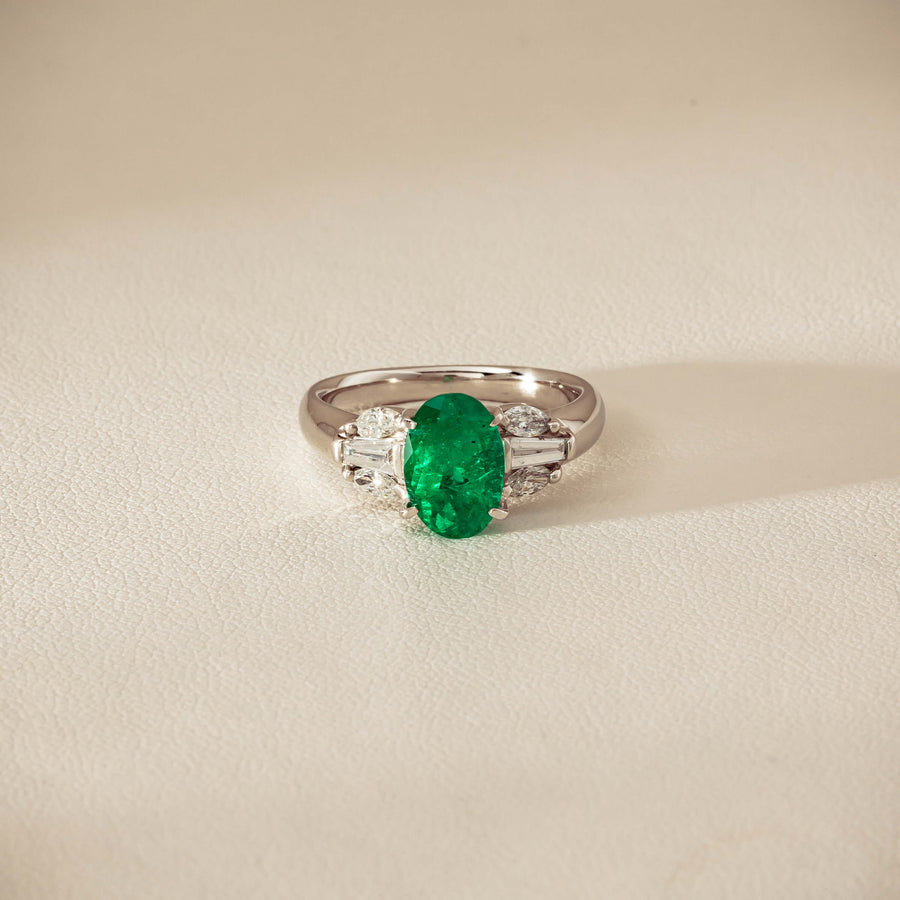 Deja Vu Platinum 1.67ct Emerald & Diamond Ring - Ring - Walker & Hall