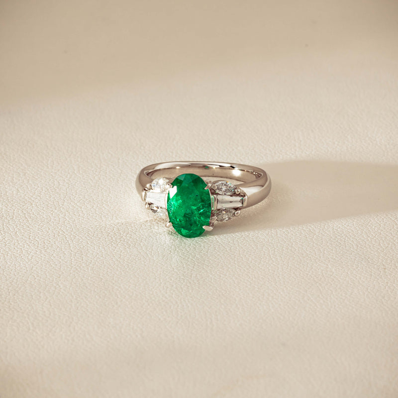 Deja Vu Platinum 1.67ct Emerald & Diamond Ring - Ring - Walker & Hall