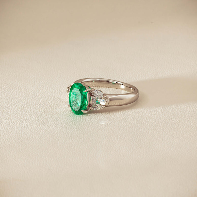 Deja Vu Platinum 1.67ct Emerald & Diamond Ring - Ring - Walker & Hall
