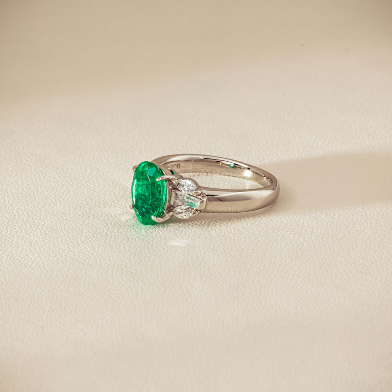 Deja Vu Platinum 1.67ct Emerald & Diamond Ring - Ring - Walker & Hall