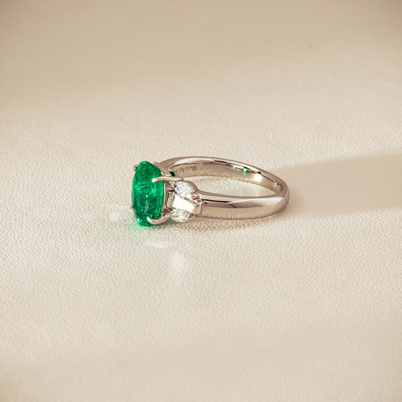 Deja Vu Platinum 1.67ct Emerald & Diamond Ring - Ring - Walker & Hall