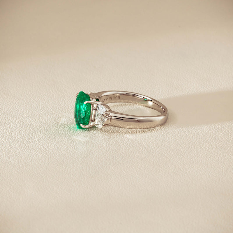 Deja Vu Platinum 1.67ct Emerald & Diamond Ring - Ring - Walker & Hall