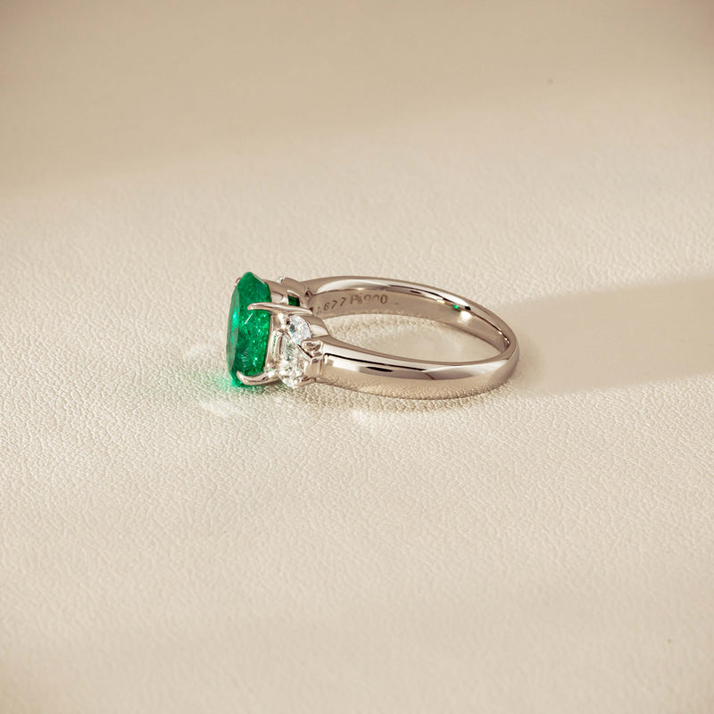 Deja Vu Platinum 1.67ct Emerald & Diamond Ring - Ring - Walker & Hall