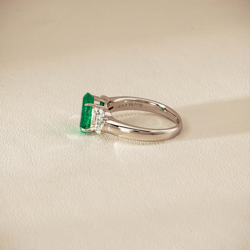 Deja Vu Platinum 1.67ct Emerald & Diamond Ring - Ring - Walker & Hall
