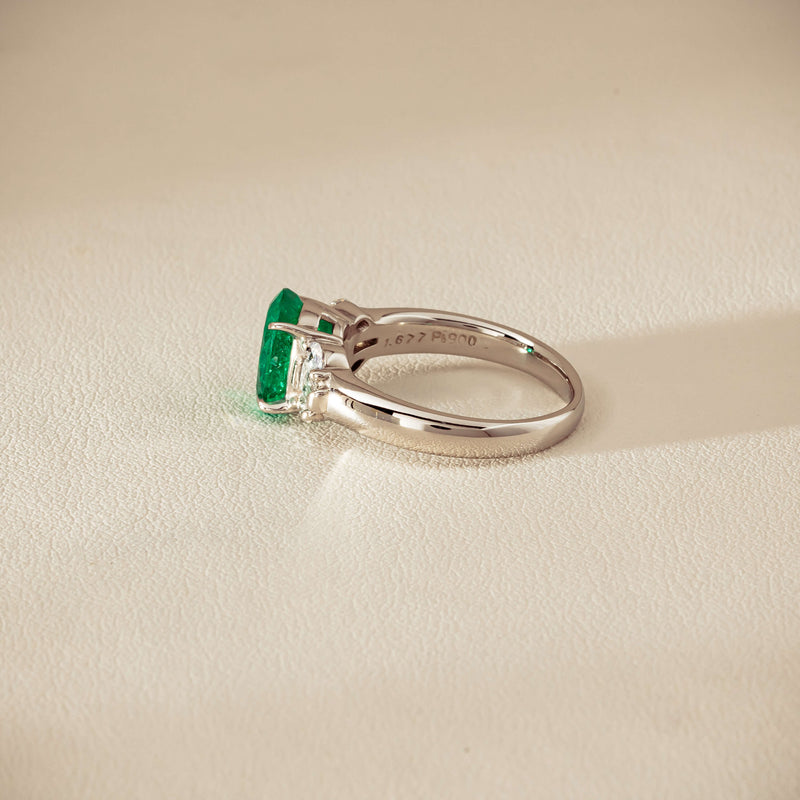 Deja Vu Platinum 1.67ct Emerald & Diamond Ring - Ring - Walker & Hall