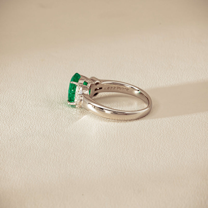 Deja Vu Platinum 1.67ct Emerald & Diamond Ring - Ring - Walker & Hall