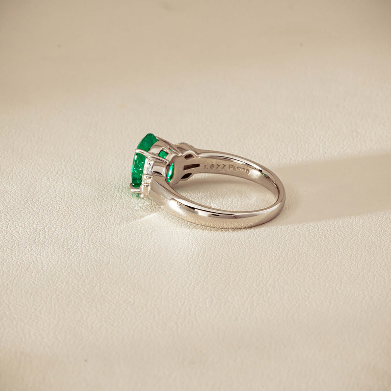 Deja Vu Platinum 1.67ct Emerald & Diamond Ring - Ring - Walker & Hall
