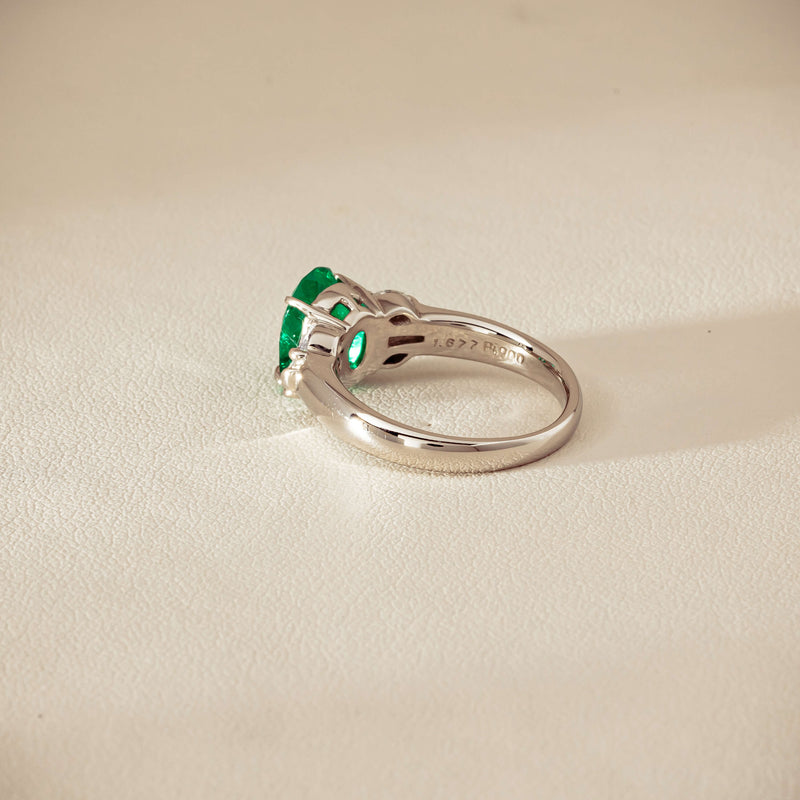 Deja Vu Platinum 1.67ct Emerald & Diamond Ring - Ring - Walker & Hall