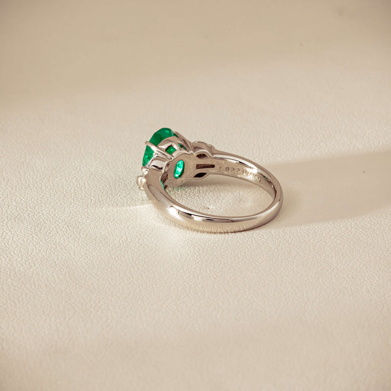 Deja Vu Platinum 1.67ct Emerald & Diamond Ring - Ring - Walker & Hall