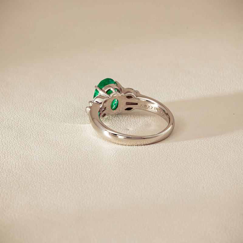 Deja Vu Platinum 1.67ct Emerald & Diamond Ring - Ring - Walker & Hall