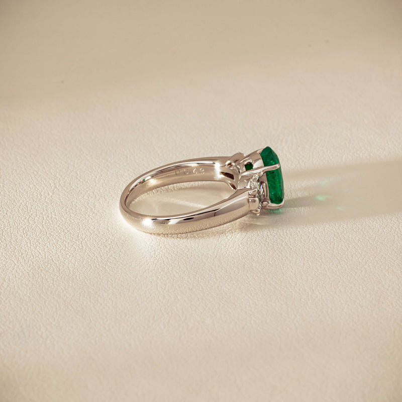 Deja Vu Platinum 1.67ct Emerald & Diamond Ring - Ring - Walker & Hall