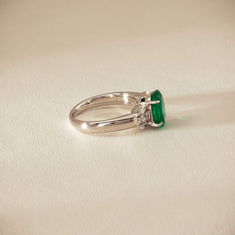 Deja Vu Platinum 1.67ct Emerald & Diamond Ring - Ring - Walker & Hall