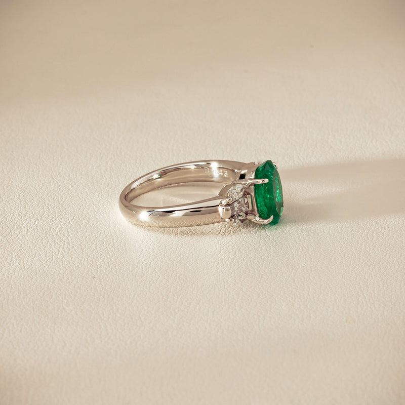 Deja Vu Platinum 1.67ct Emerald & Diamond Ring - Ring - Walker & Hall