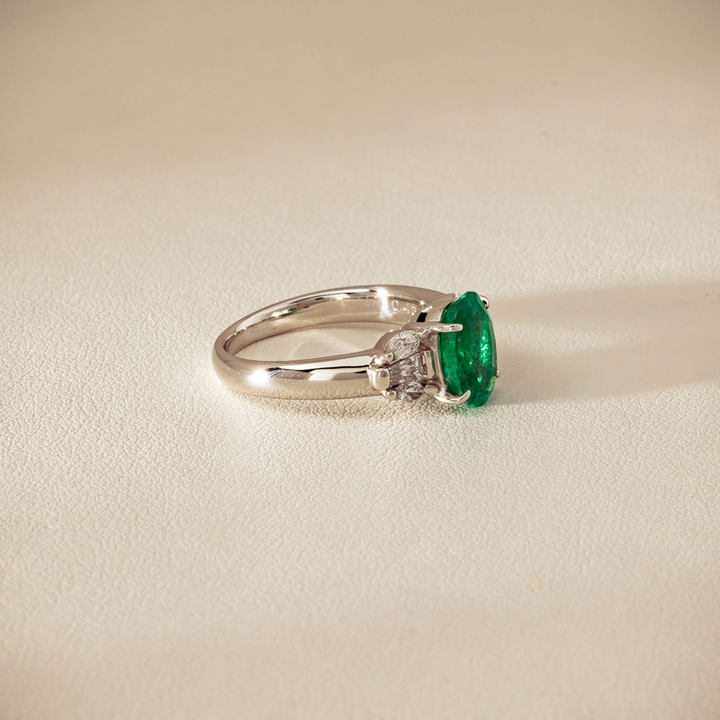 Deja Vu Platinum 1.67ct Emerald & Diamond Ring - Ring - Walker & Hall