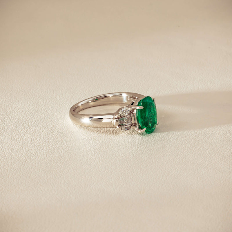 Deja Vu Platinum 1.67ct Emerald & Diamond Ring - Ring - Walker & Hall