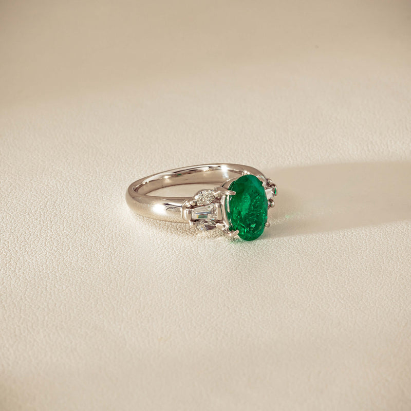 Deja Vu Platinum 1.67ct Emerald & Diamond Ring - Ring - Walker & Hall