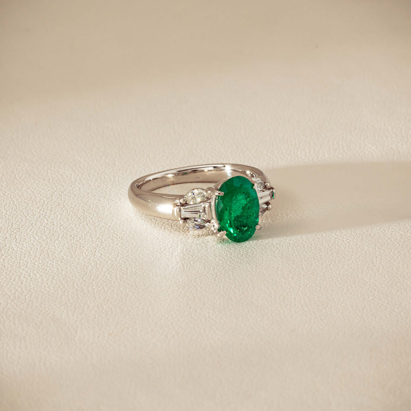Deja Vu Platinum 1.67ct Emerald & Diamond Ring - Ring - Walker & Hall