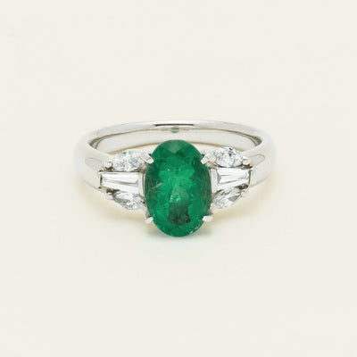 Deja Vu Platinum 1.67ct Emerald & Diamond Ring - Ring - Walker & Hall