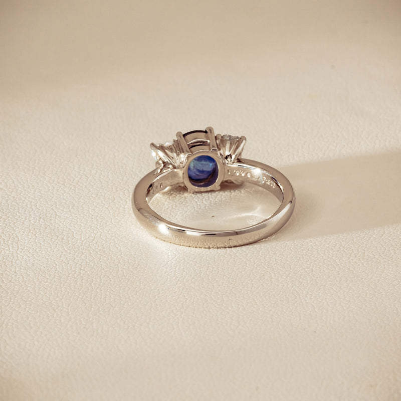 Deja Vu Platinum 1.49ct Oval Sapphire & Diamond Ring