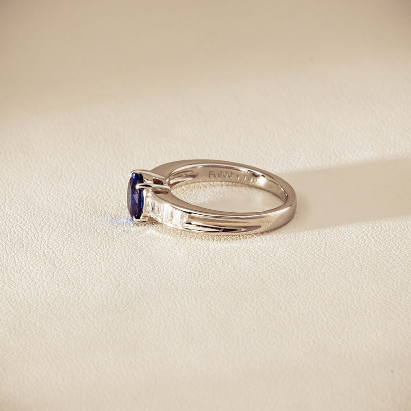 Deja Vu Platinum 1.19ct Oval Sapphire & Diamond Ring - Ring - Walker & Hall