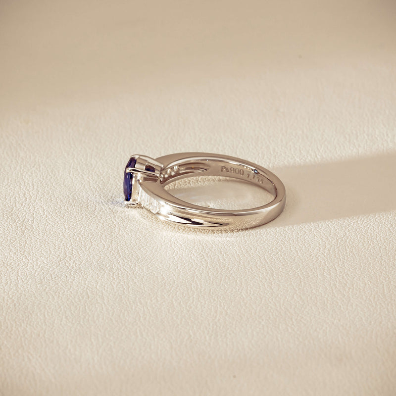 Deja Vu Platinum 1.19ct Oval Sapphire & Diamond Ring - Ring - Walker & Hall