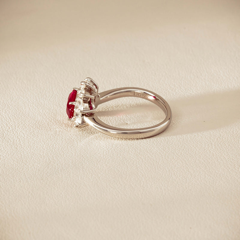 Deja Vu Platinum 1.28ct Ruby & Diamond Cluster Ring