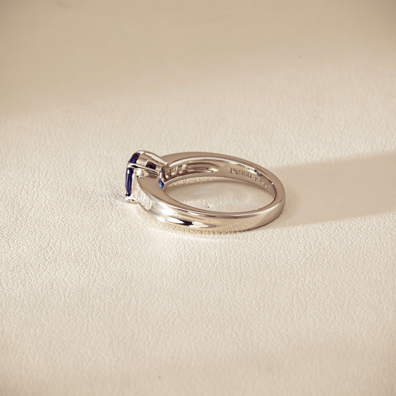 Deja Vu Platinum 1.19ct Oval Sapphire & Diamond Ring - Ring - Walker & Hall