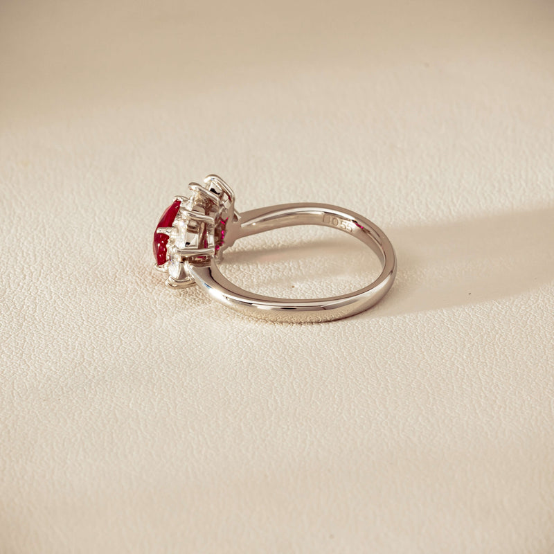 Deja Vu Platinum 1.28ct Ruby & Diamond Cluster Ring