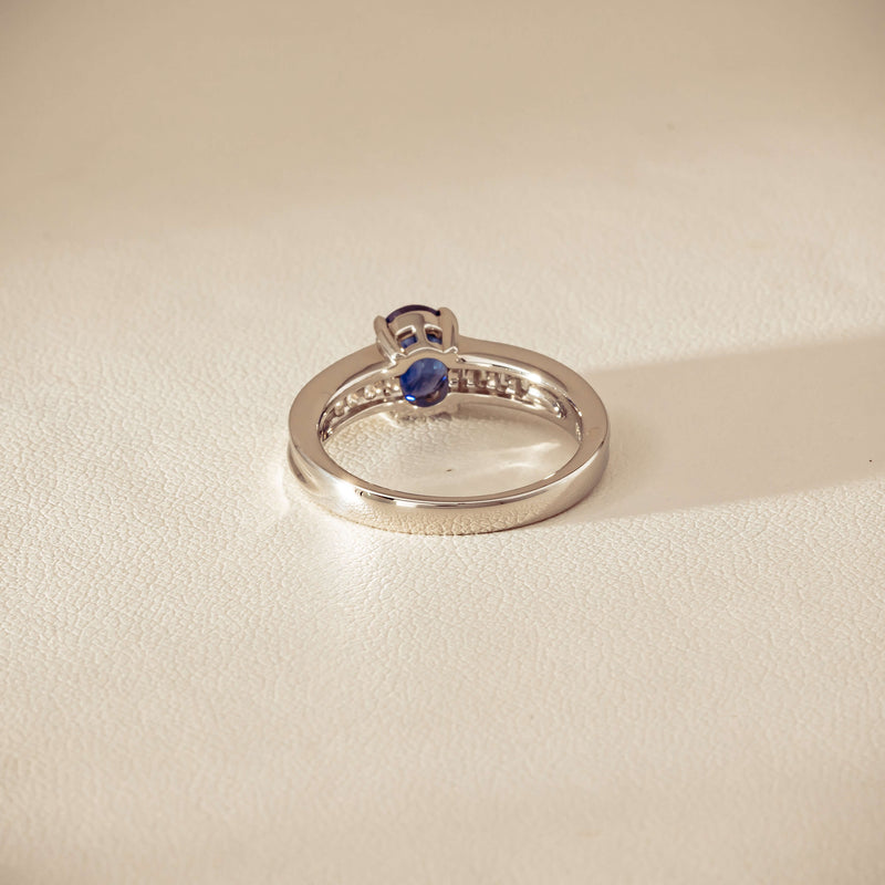 Deja Vu Platinum 1.19ct Oval Sapphire & Diamond Ring - Ring - Walker & Hall