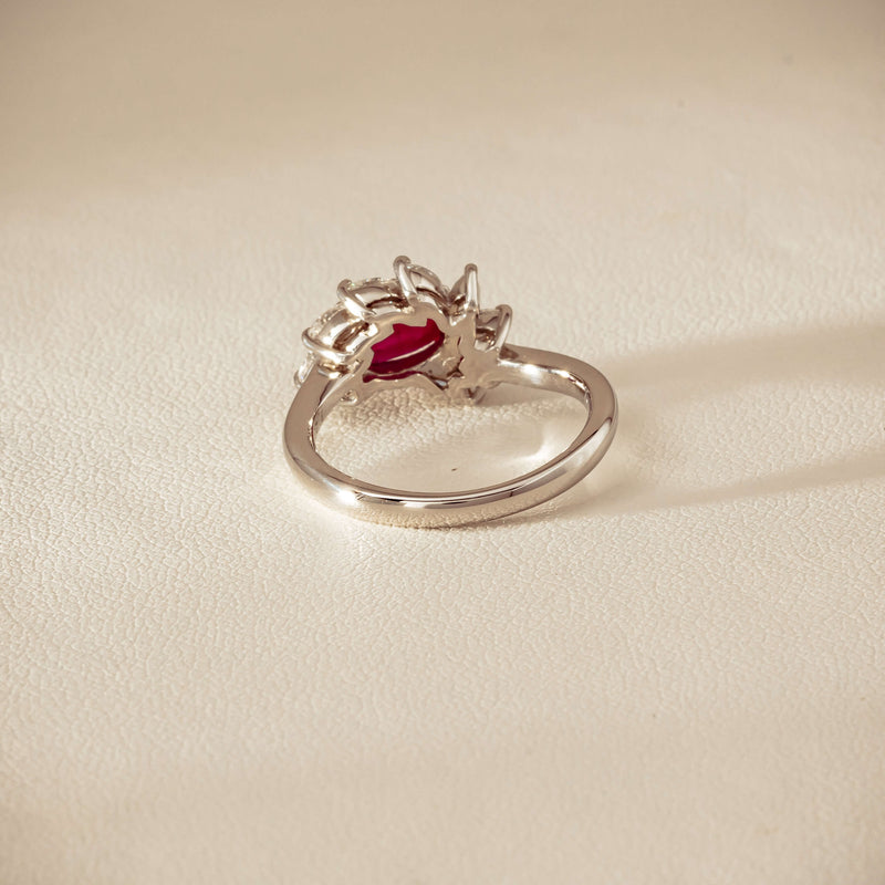 Deja Vu Platinum 1.28ct Ruby & Diamond Cluster Ring