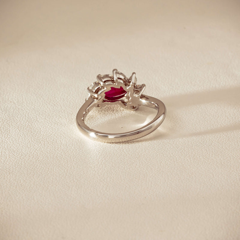Deja Vu Platinum 1.28ct Ruby & Diamond Cluster Ring