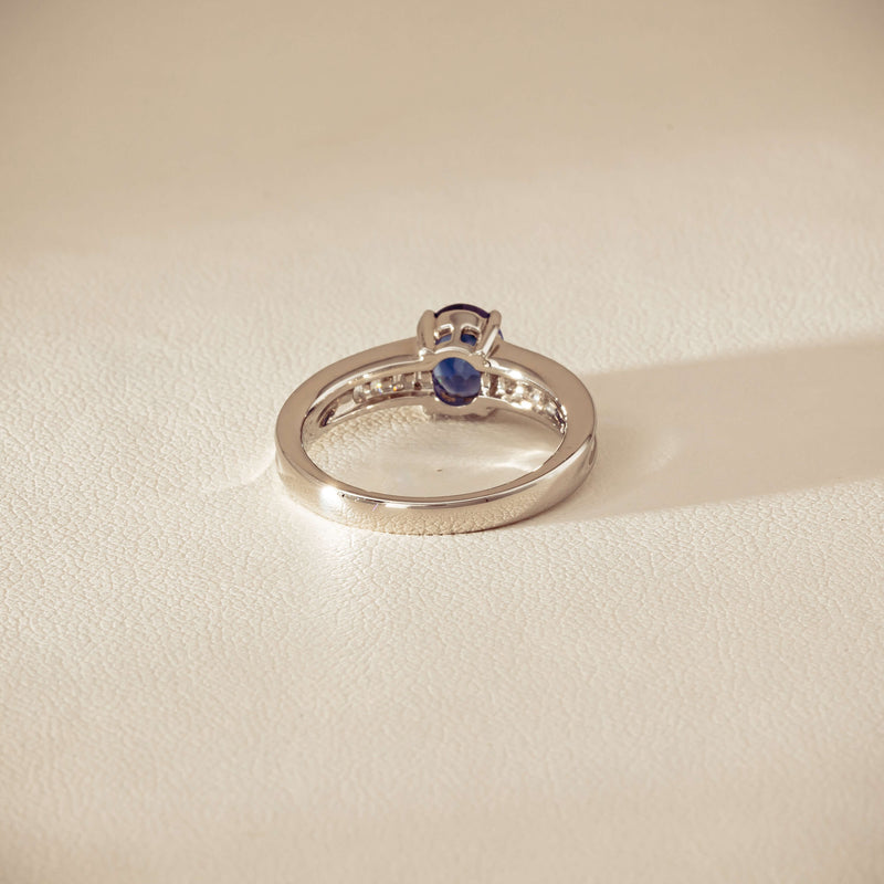 Deja Vu Platinum 1.19ct Oval Sapphire & Diamond Ring - Ring - Walker & Hall