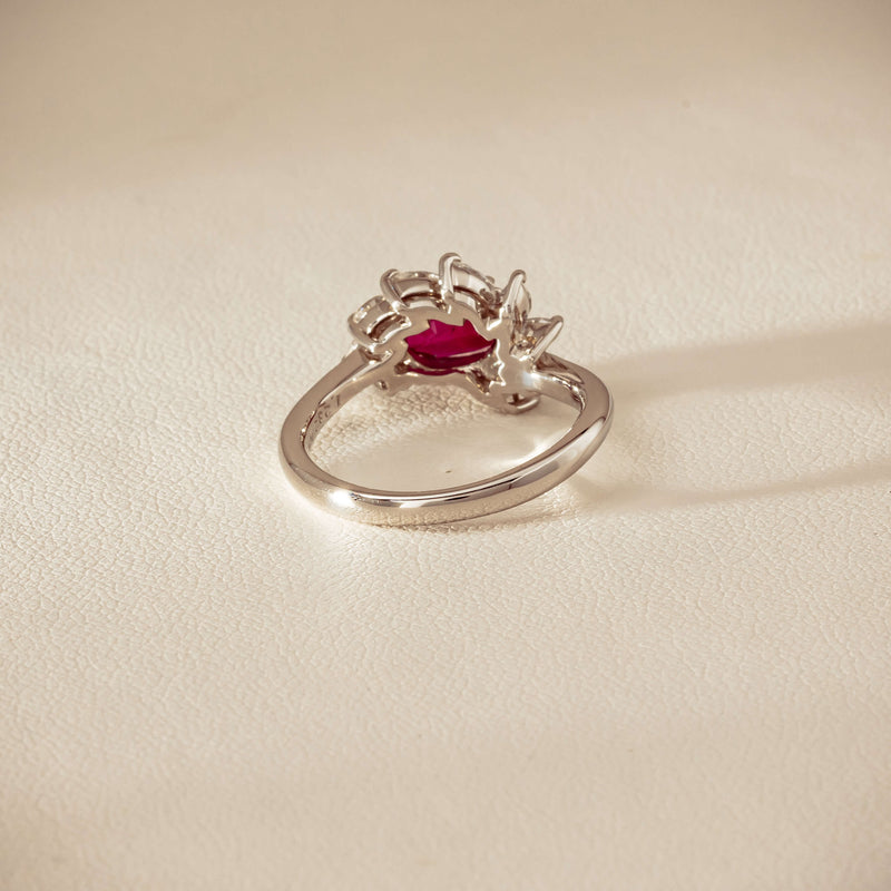 Deja Vu Platinum 1.28ct Ruby & Diamond Cluster Ring