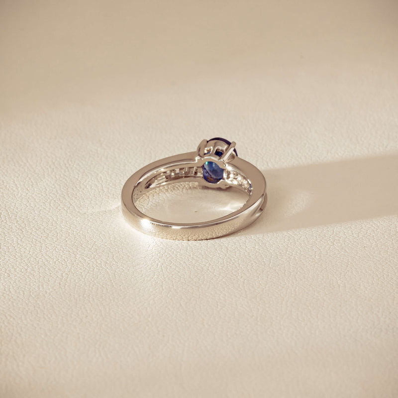 Deja Vu Platinum 1.19ct Oval Sapphire & Diamond Ring - Ring - Walker & Hall