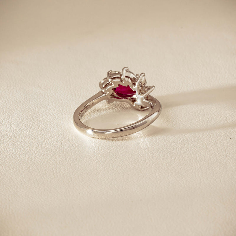 Deja Vu Platinum 1.28ct Ruby & Diamond Cluster Ring