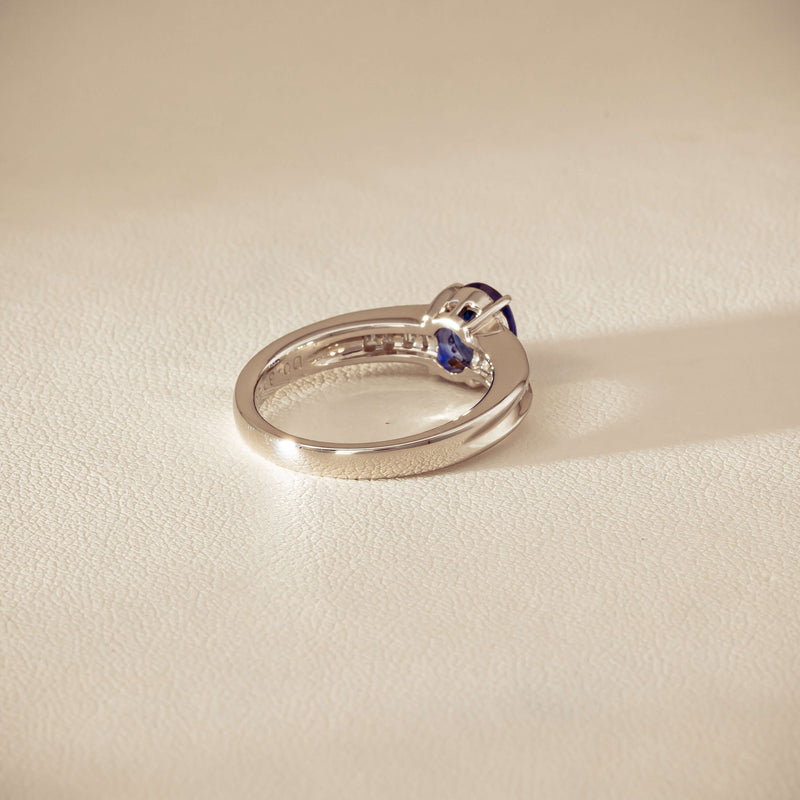 Deja Vu Platinum 1.19ct Oval Sapphire & Diamond Ring - Ring - Walker & Hall