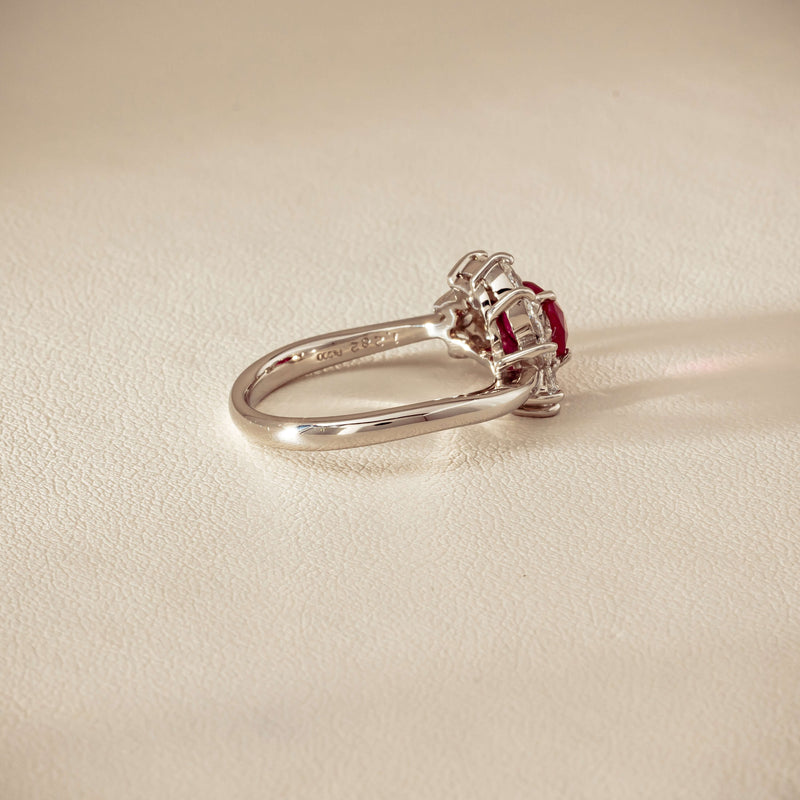 Deja Vu Platinum 1.28ct Ruby & Diamond Cluster Ring