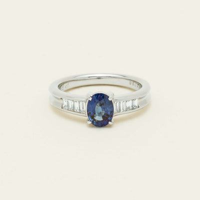 Deja Vu Platinum 1.19ct Oval Sapphire & Diamond Ring - Ring - Walker & Hall